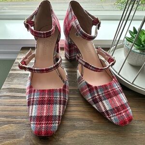 JCrew Plaid Mary Jane Heels